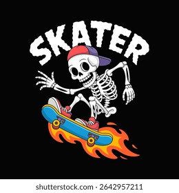 design of skull riding skateboard