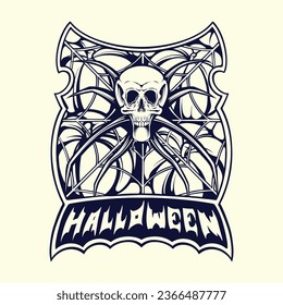 
design skull spider vector line art