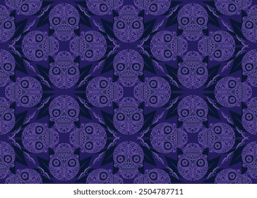 Design skulls patterns graphic print, It represents death in the next world, Design element for textile, fabric pattern design decorations templates and other designs.Used to make fabric.