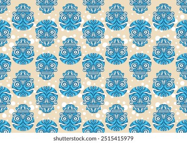 Design skulls patterns graphic print, It represents death in the next world, Design element for textile, fabric pattern design decorations templates and other designs.Used to make fabric.