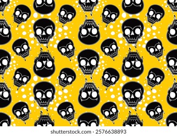 Design skulls patterns graphic print, It represents death in the next world, Design element for textile, fabric pattern design decorations templates and other designs.Used to make fabric.