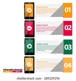Design smart phone template numbered banner
