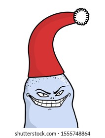 design of smiley expression with christmas hat