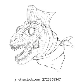 Diseño del dibujo sonriente del dinosaurio