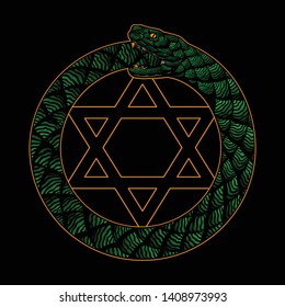 design snake ouroboros symbol, vector EPS 10
