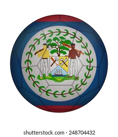 design soccer ball flag of Belize