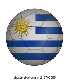 design soccer ball flag of Uruguay