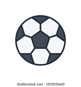 The design of the soccer ball sport filled icon vector illustration, this vector is suitable for icons, logos, illustrations, stickers, books, covers, etc.