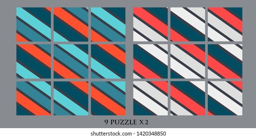 Design for social media. Backgrounds in the geometric theme. Puzzle. Colorful print. Abstraction. Pattern. Abstraction. Flat vector illustration