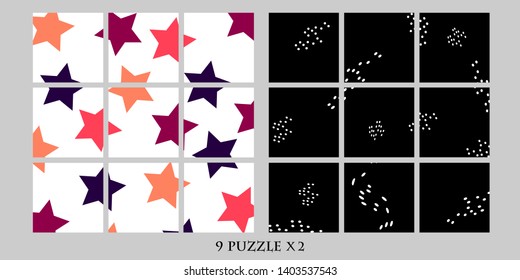 Design for social media. Puzzle for social networks. Vector editable layout for social networks.  Colorful print. Geometric pattern. Abstraction. Flat vector illustration