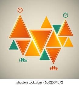 Design social presentation template. Vector illustration for infographics / number banners / cover page background/ clock work psychologist / loop business report or plan . EPS 10