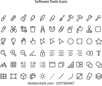 Design Software Tools Icon Isolated On White Background From Web Design Collection. Design Tools Icon Trendy And Modern Design Tools Symbol For Logo, Web, App, UI.