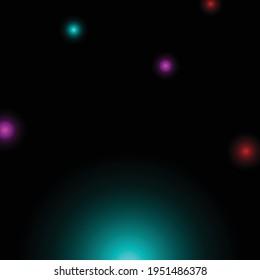 the design of the solar system that glows with colors as a symbol of having life
