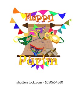 Design solutions for the Purim holiday, vector