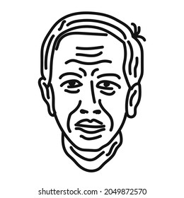 design someone's face with straight black lines