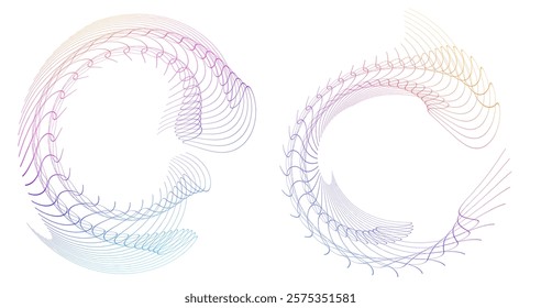 Design for Spa, Yoga, Relaxation, Wellness, Organic for Web-design, Banner, Brochure. Icon, Logo, and Background made of Circular Dots, Lines, and Spirals. Holyday Patterns Illustration