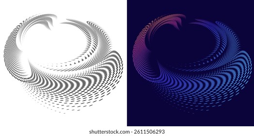 Design for Spa, Yoga, Relaxation, Wellness, Organic for Web-design, Banner, Brochure, package. Circular Dots and Wave Lines for Eco-Friendly. Branding Vector Illustration. Background spirals