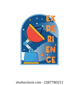 Design Space logo, Space badges, patches, emblems, badges and labels, sticker. Children friendly, cartoon design style,