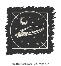 Design of spaceship traveling illustration