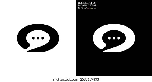 Design do logotipo da bolha de fala. Discussão, conversa, bate-papo. Modelo, ícone, símbolo, vetor EPS 10