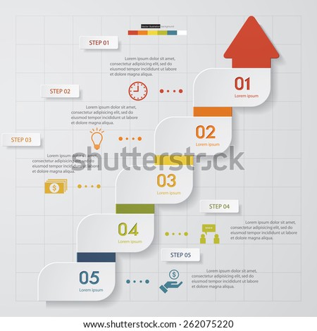 design spiral arrow chart 5 steps stock vector royalty free website diagram template