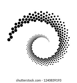 Design spiral dots backdrop. Abstract monochrome background. Vector-art illustration. No gradient