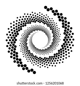 Design spiral dots backdrop. Abstract monochrome background. Vector-art illustration. No gradient