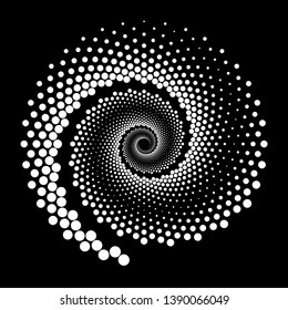Design spiral dots backdrop. Abstract monochrome background. Vector-art illustration. No gradient