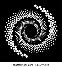 Design spiral dots backdrop. Abstract monochrome background. Vector-art illustration. No gradient