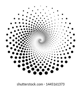 El fondo de los puntos de espiral de diseño. Fondo monocromo abstracto. Ilustración vectorial-art. Sin degradado