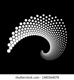 Design spiral dots backdrop. Abstract monochrome background. Vector-art illustration. No gradient