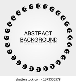 Design spiral dots backdrop. Abstract monochrome background. No gradient