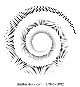 Design spiral dots backdrop. Abstract monochrome background. Vector-art illustration. No gradient