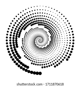 Design der Spiralpunkthintergrund. Abstrakter einfarbiger Hintergrund. Vektorgrafik. Kein Farbverlauf