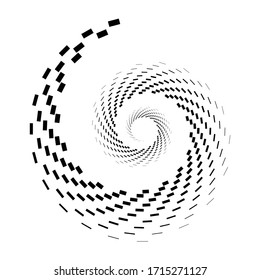 Design spiral dots backdrop. Abstract monochrome background. Vector-art illustration. No gradient