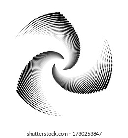 Design spiral dots backdrop. Abstract monochrome background. Vector-art illustration. No gradient