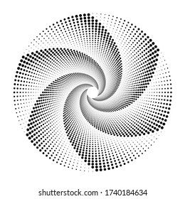 Design spiral dots backdrop. Abstract monochrome background. Vector-art illustration. No gradient