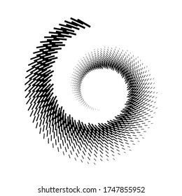 Design spiral dots backdrop. Abstract monochrome background. Vector-art illustration. No gradient