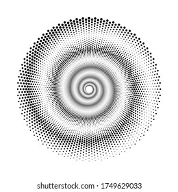 Design spiral dots backdrop. Abstract monochrome background. Vector-art illustration. No gradient