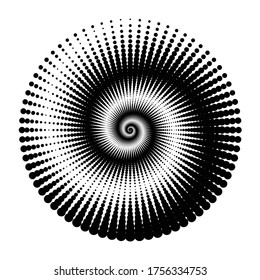 El fondo de los puntos de espiral de diseño. Resumen de fondo monocromo. Ilustración vectorial-art. Sin gradiente