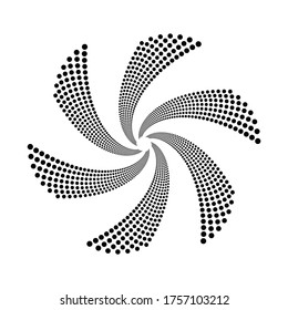 Design spiral dots backdrop. Abstract monochrome background. Vector-art illustration. No gradient