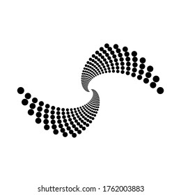Design spiral dots backdrop. Abstract monochrome background. Vector-art illustration. No gradient