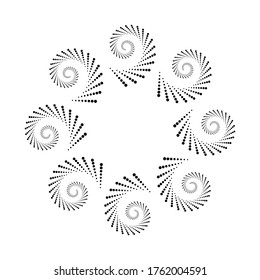 El fondo de los puntos de espiral de diseño. Resumen de fondo monocromo. Ilustración vectorial-art. Sin gradiente