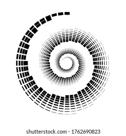 Design spiral dots backdrop. Abstract monochrome background. Vector-art illustration. No gradient