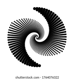 El fondo de los puntos de espiral de diseño. Resumen de fondo monocromo. Ilustración vectorial-art. Sin gradiente