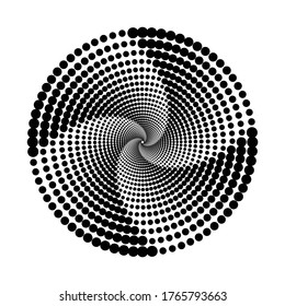 Design spiral dots backdrop. Abstract monochrome background. Vector-art illustration. No gradient