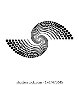 Design spiral dots backdrop. Abstract monochrome background. Vector-art illustration. No gradient