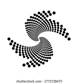 Design spiral dots backdrop. Abstract monochrome background. Vector-art illustration. No gradient