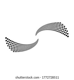 Design spiral dots backdrop. Abstract monochrome background. Vector-art illustration. No gradient