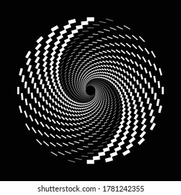 Design spiral dots backdrop. Abstract monochrome background. Vector-art illustration. No gradient